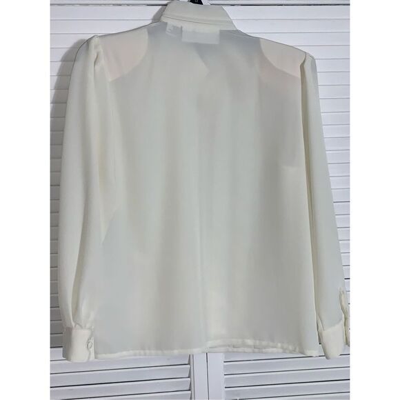 Vintage Chiffon Sheer Secretary Blouse 6P - Picture 8 of 9